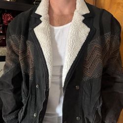 Vintage Scorpio USA Southwestern Sherpa Bomber Jacket Size L