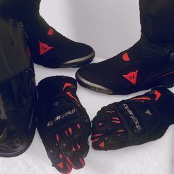 Dainese Boots And Gloves.  Bundle With Arai XD4 Helmet 