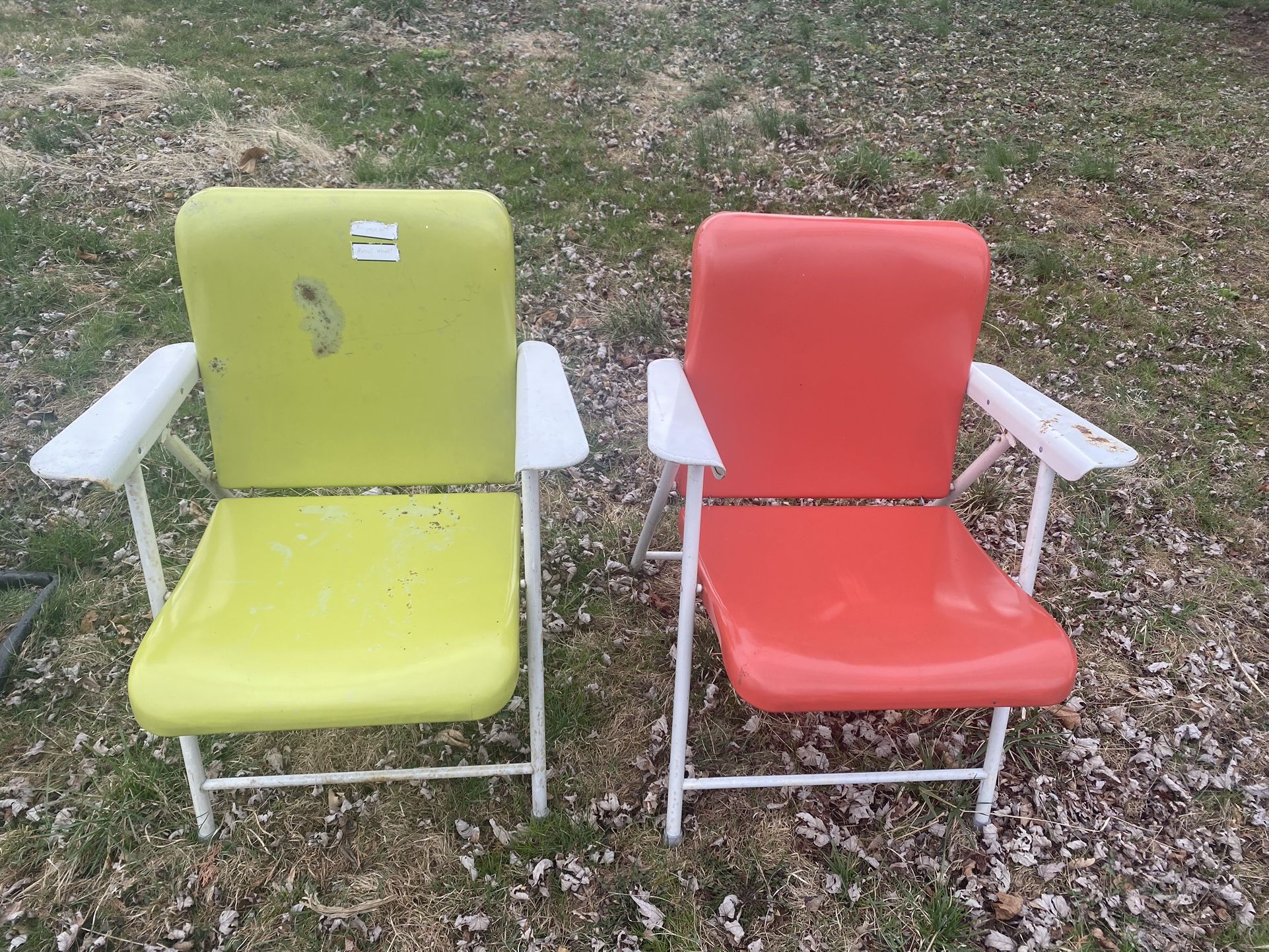 Vintage Folding Metal Lawn Chairs