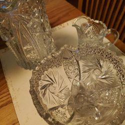 Crystal Pitcher, Candy Dish - From 1940's