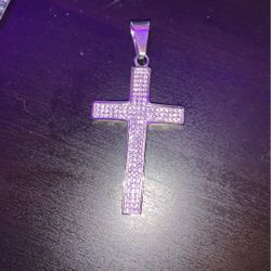 Iced Out diamond/sterling silver pendant