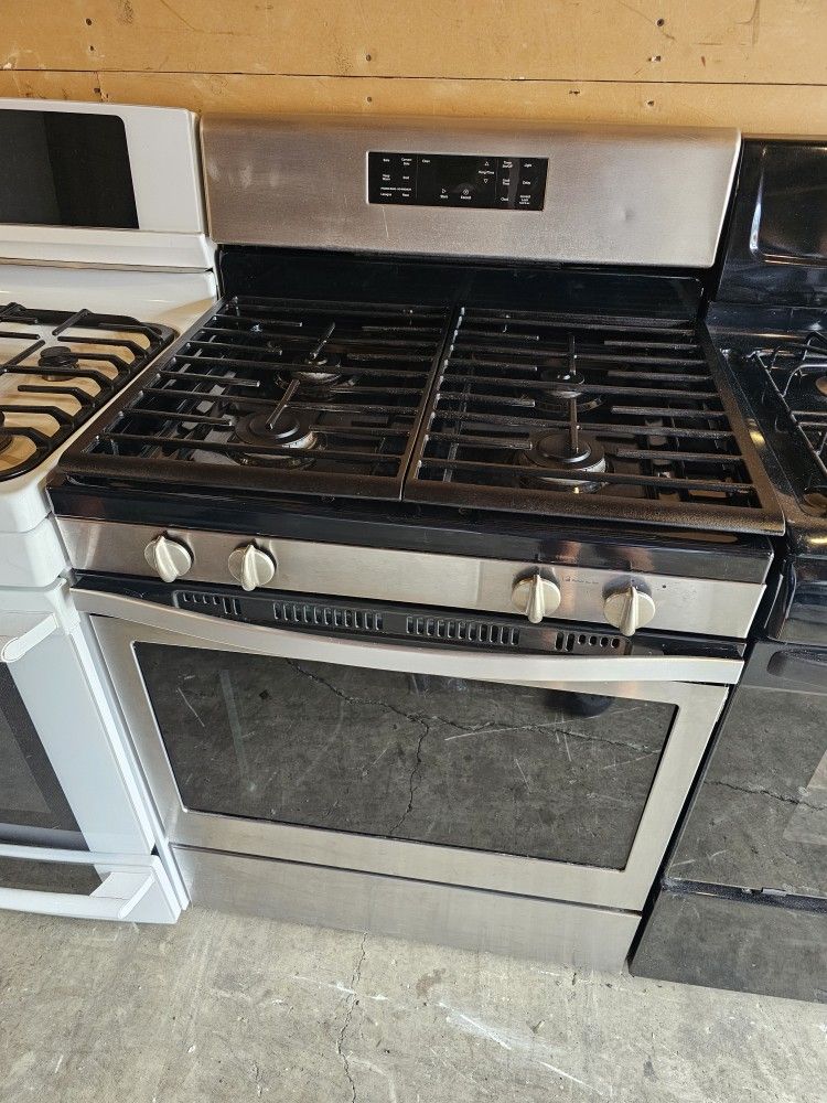 WHIRLPOOL 30" STAINLESS STEEL 4 BURNER GAS STOVE WITH CONVECTION OVEN 