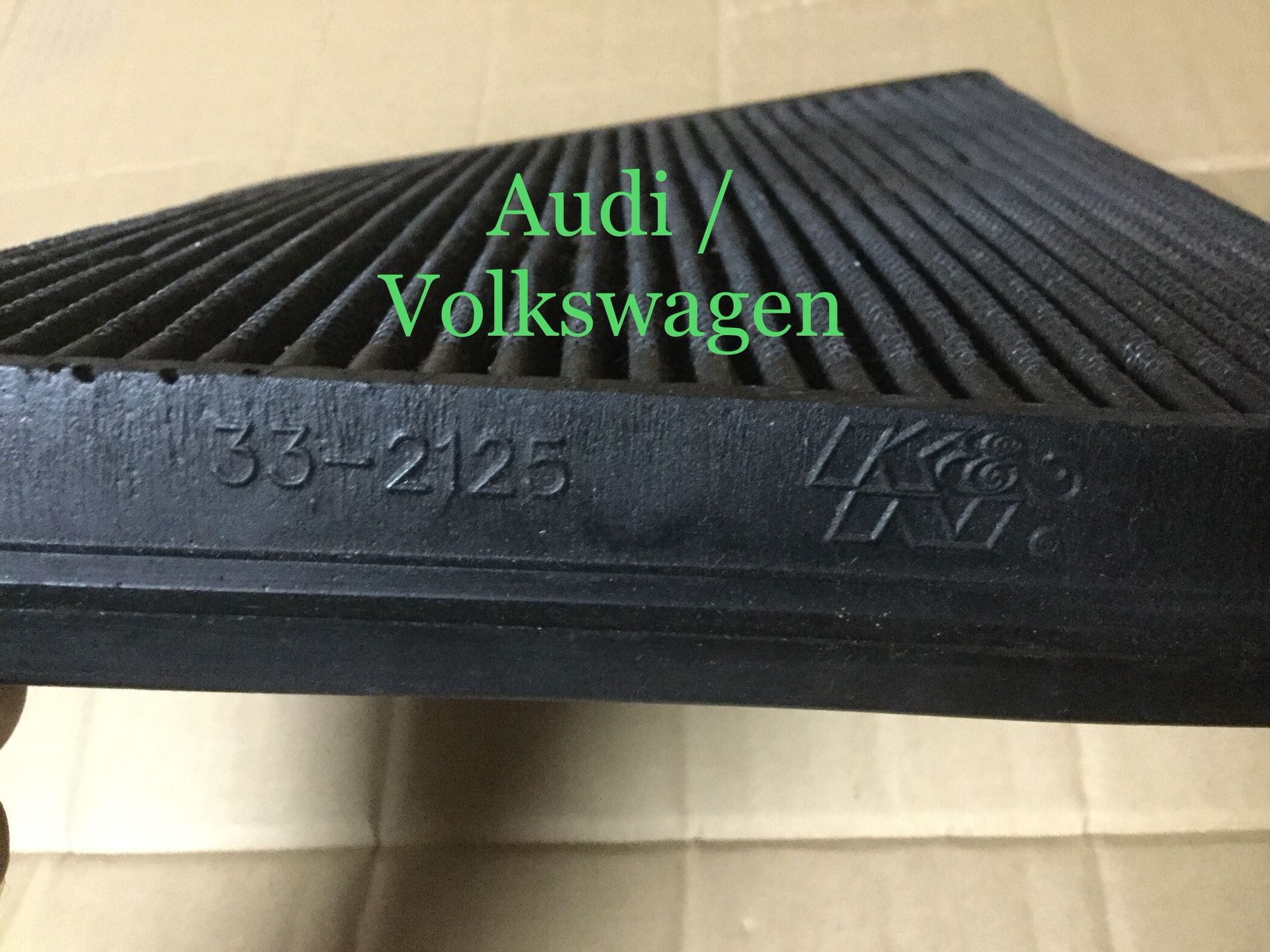 K&N reusable high-flow air filter for Audi and Volkswagen vehicles