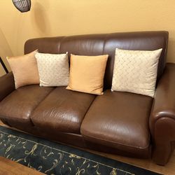 Couch w/Throw Pillows (MUST GO)