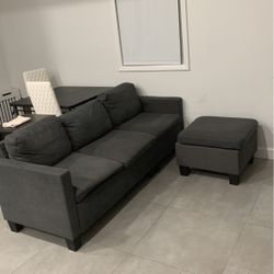 Gray Sofa With Chaise 