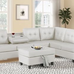 Reversible Sectional+ Storage Ottoman Couch Set
