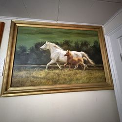 Large Framed Oil Painting
