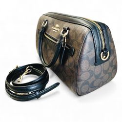 Coach Rowan Satchel bag in Signature coated canvas
