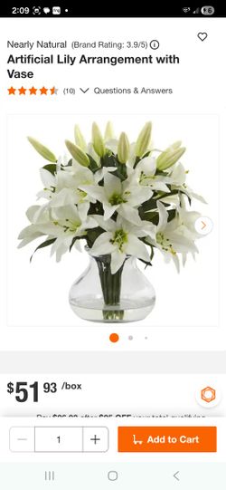 Artificial Lily Arrangement with Vase