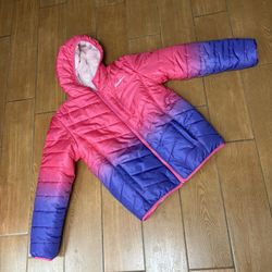Girls Bright Pink & Purple Puffer Coat size Large (14/16) 