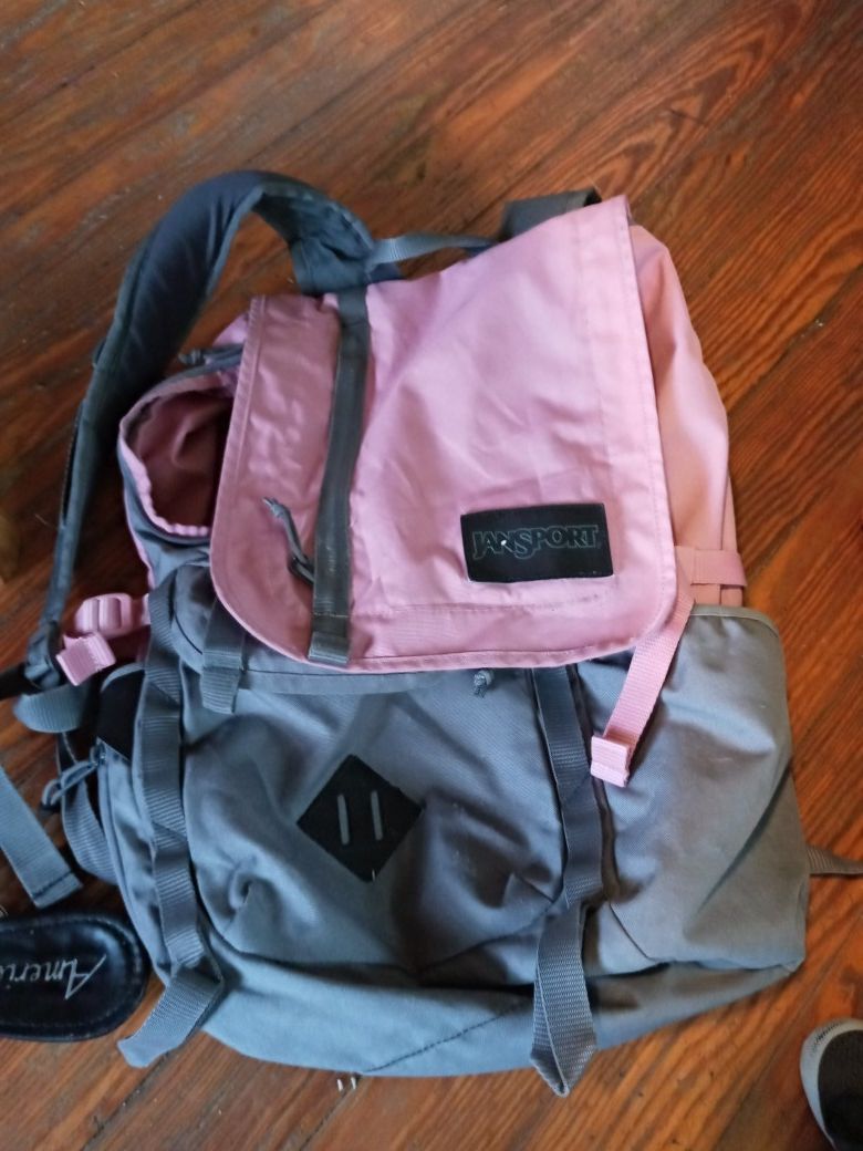 Pink and grey bookbag