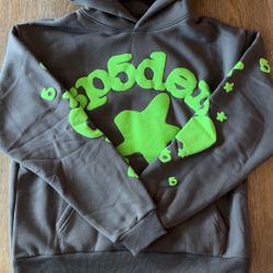 Grey Green Star Spider Hoodie