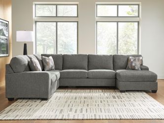 Newellen Greystone 3-Piece Sleeper Sectional with Right-Arm Facing Chaise (Online Special Price)