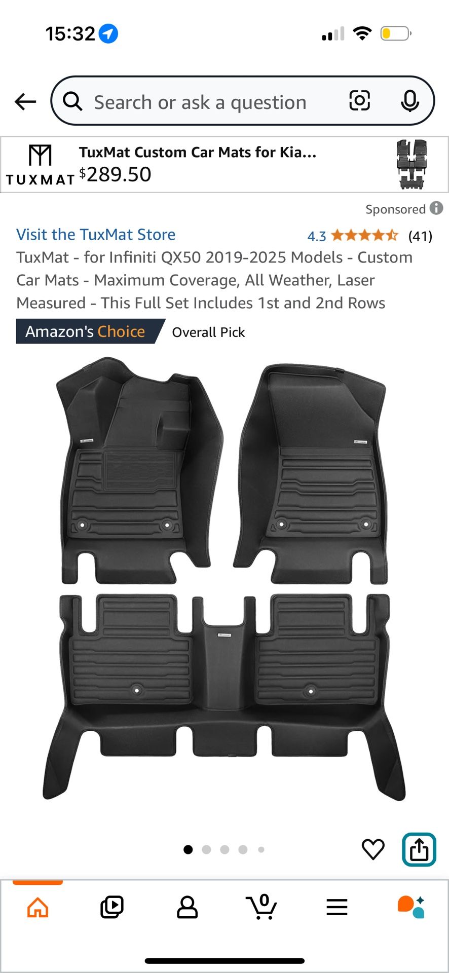 Infiniti QX50 All Weather Floor Mats