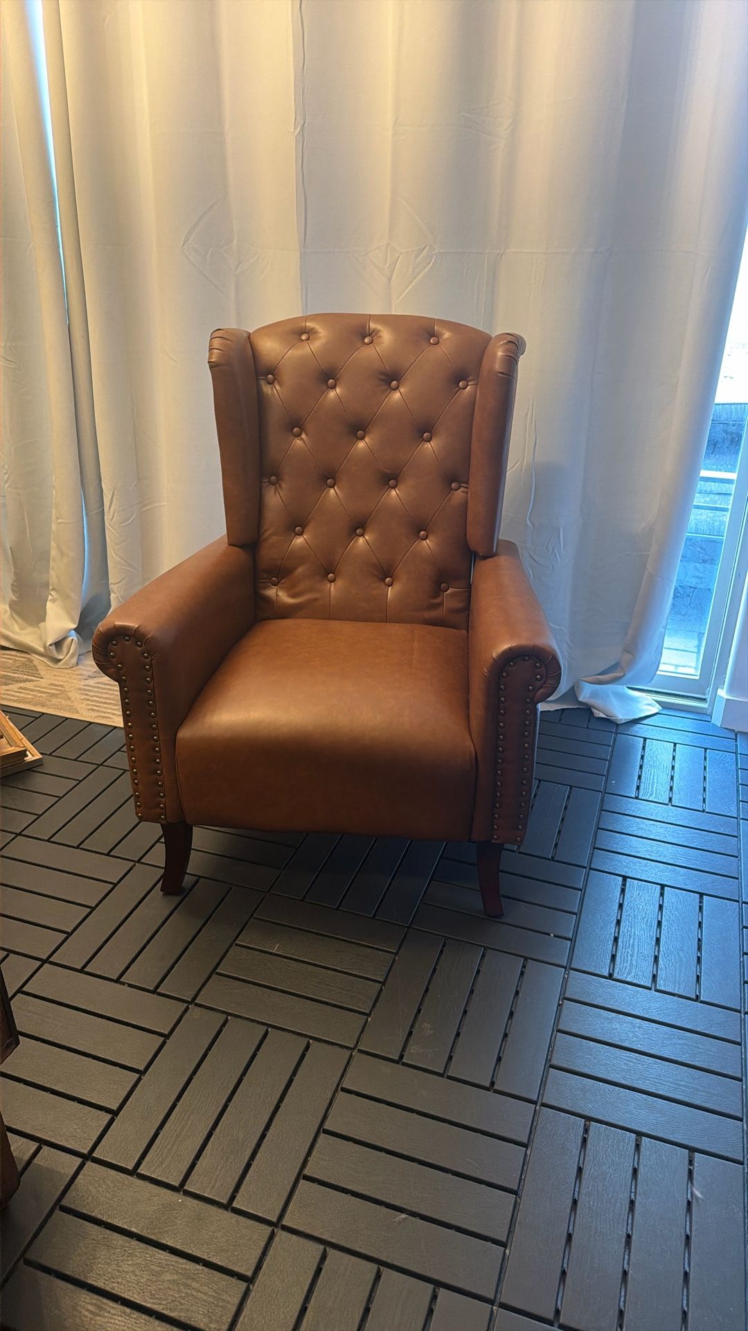 TWO Leather Reading Room/Office/Study Chairs