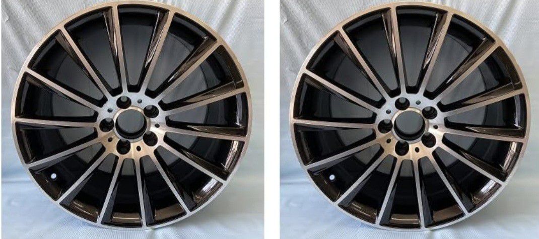 Black Staggered Multispoke AMG Style Rims Fits Mercedes S550