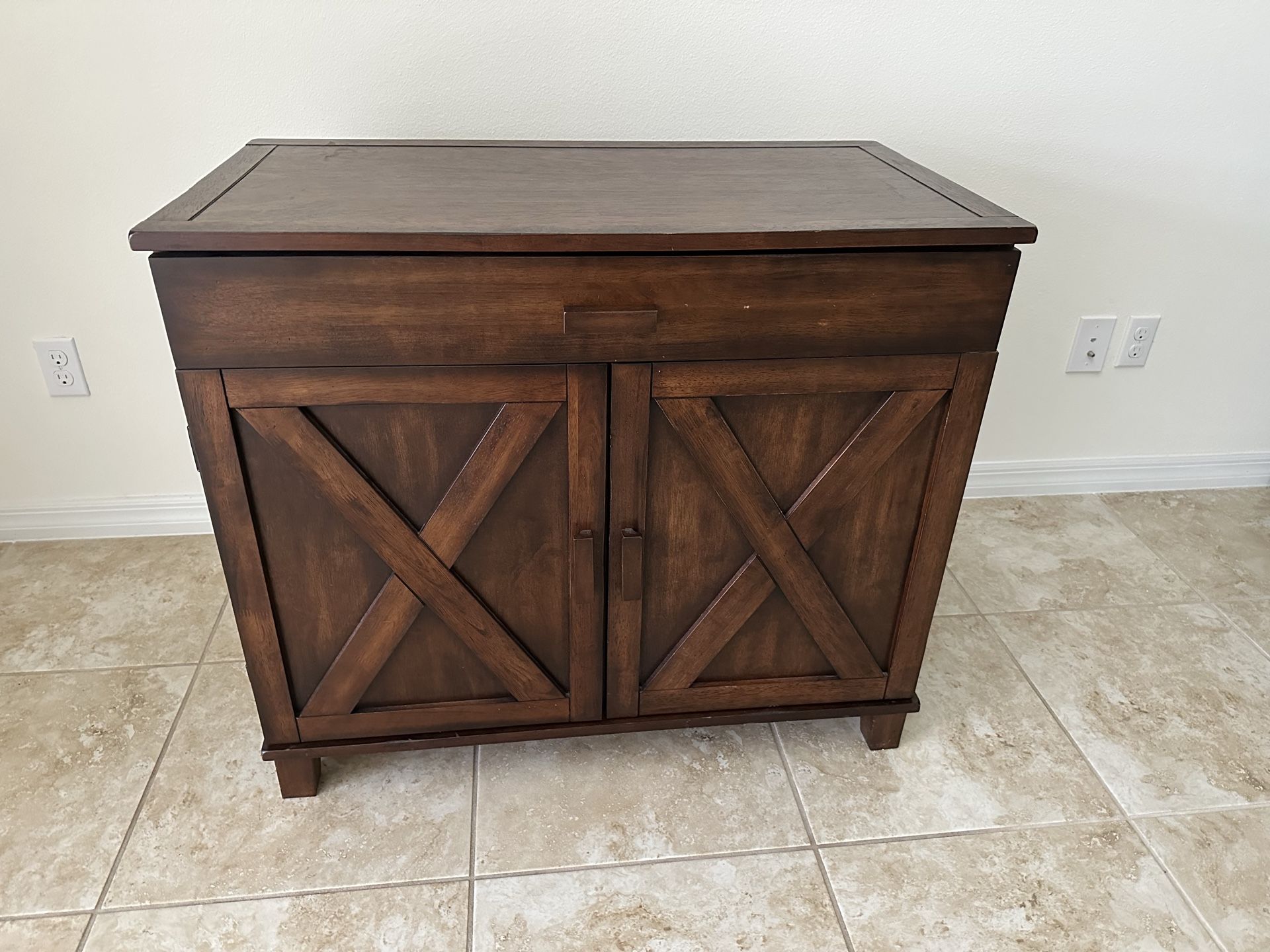 Walnut Wood Computer/TV Stand
