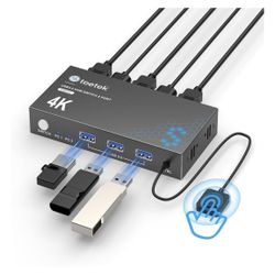 USB 3.0 HDMI KVM Switch 1 Monitors 2 Computers