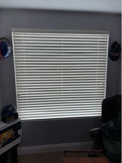 Like New Real Wood White 3-Day Blind 58” W x 58.5” L