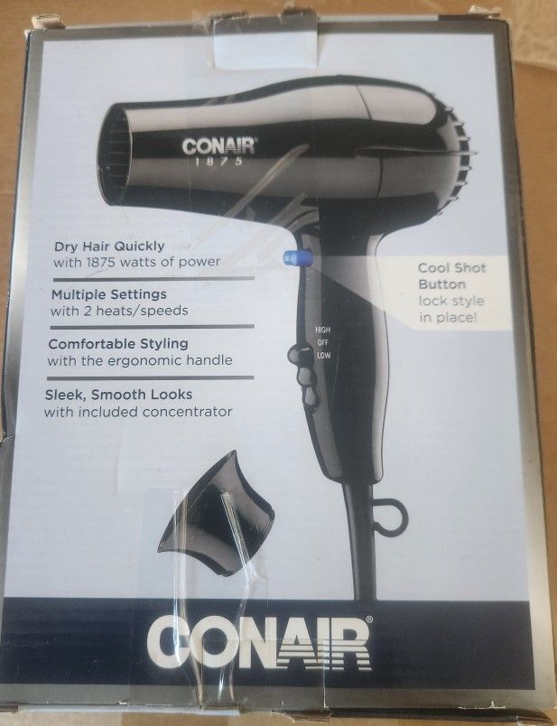 Conair Mid Size Ceramic Hair Dryer 1875 Watts Compact Fast Drying