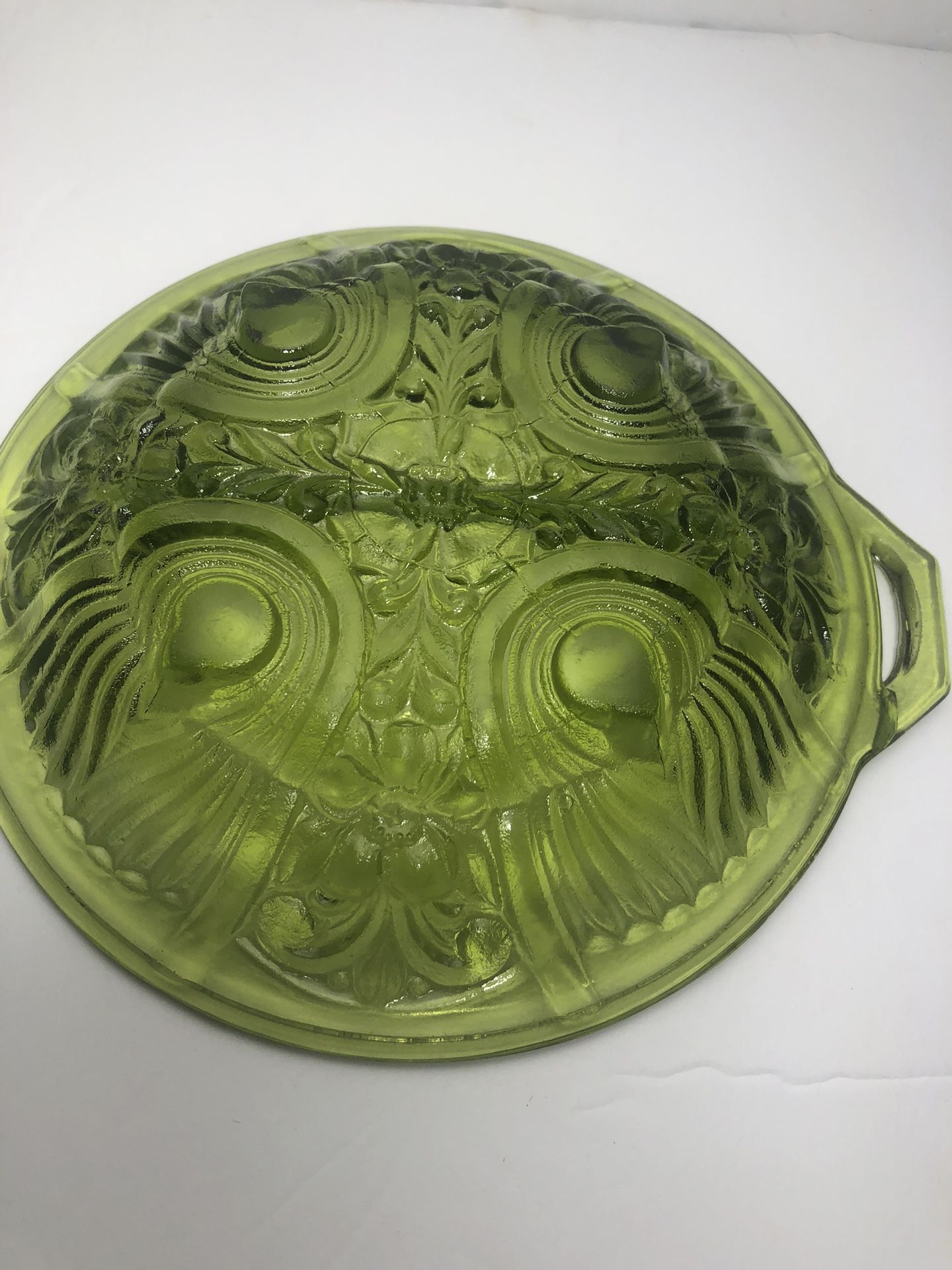 Vintage Indiana Green Glass Plate