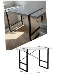 Modern Desk with Black Metal Frame