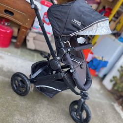 Jeep Jogger Stroller Running Tricycle Wheels Black Outdoors Made for Durability 