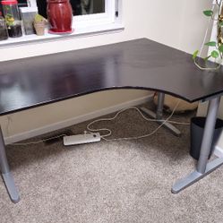 Black Curved Adjustable Desk - IKEA Galant