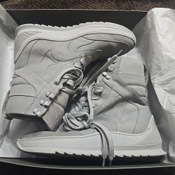 Filling Pieces Peak Heel Cap Boots Gray Leather Size 9