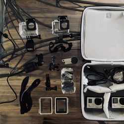 GoPro Kit! Hero3 And Hero4 Silver Plus Case, Straps, Charger Cords, Batteries  (I Will Sell Separately Message Me For Price) 