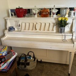 White Stand Up Piano