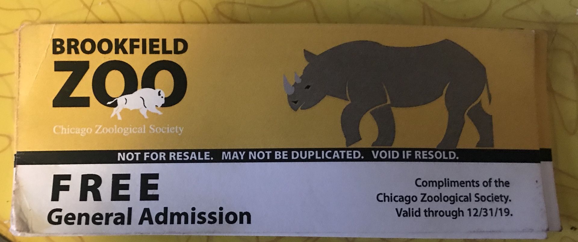 Admission for Brookfield zoo