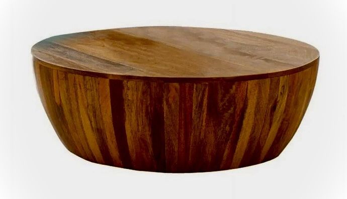 Handmade Wooden Drum Coffee Table