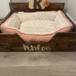 Wood Dog Bed 