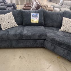 Aspen Grey Cuddler Sectional Retail $1399 Savings of $600