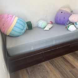 Twin Bed With Bottom Mattress With Drawers