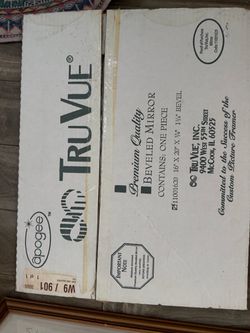 Tru Vue Premium Quality Frameless Beveled Mirror 16" x 20"   High-quality beveled glass mirror from Tru Vue. This 16" x 20" mirror has a 1/4" thicknes