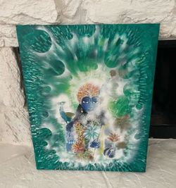 Krishna Mixed Media Canvas Painting
