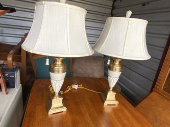 Lenox Brass Lamp Set (Porcelain Body)