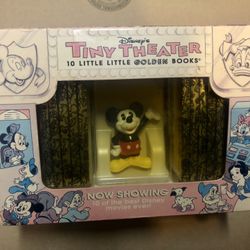 1993 Disney's Tiny Theater 10 Little Golden Books w/Mickey Figurine