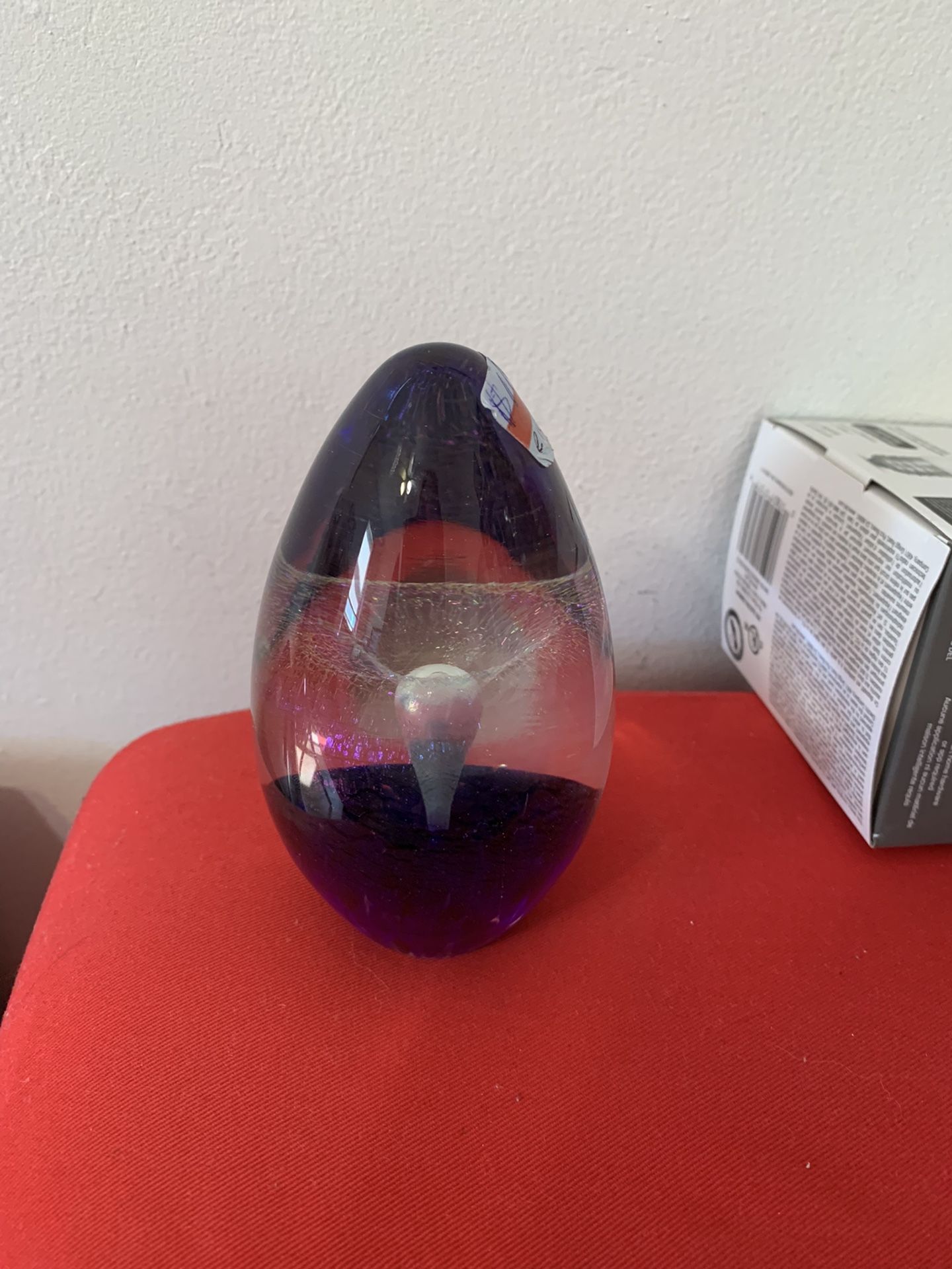 Vintage 1993 Glass Fountain Papweight Signed By Eickholt
