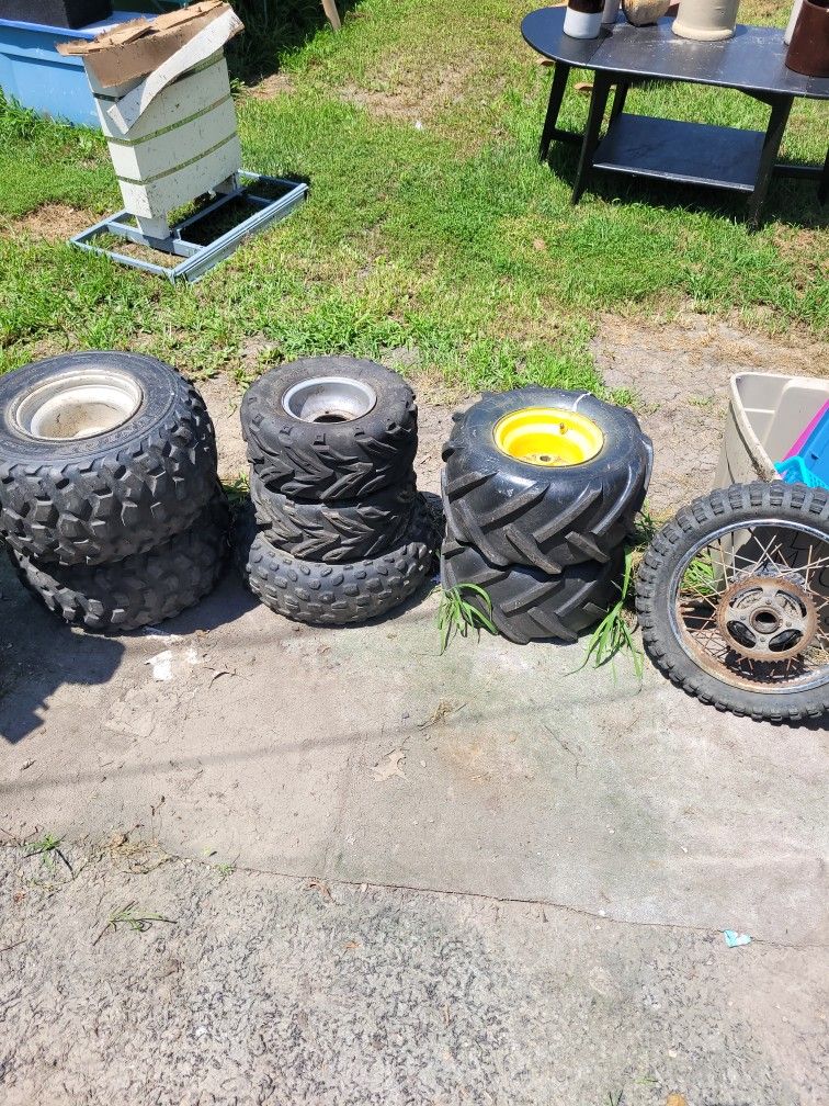 Small Tires 4 Wheeler/Lawn Mower (Free)