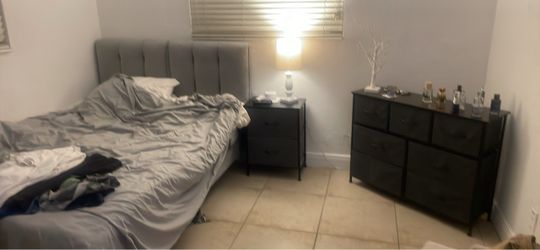 Fairly new nice grey bedroom set