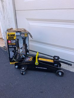 2 TON FLOOR JACK AND (2))3 TON JACK STANDS