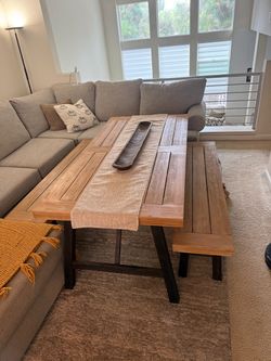 Rectangular, wood, dining table