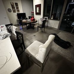 $100 Furniture Bundle – Dining Table, Desks, Barstools, Entertainment Center, Popcorn Machine & More – $100 – Pickup This Weekend