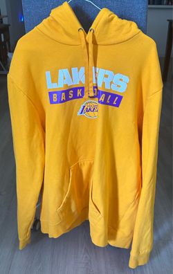 NBA Los Angeles Lakers Pullover Hoodie Sweatshirt Men's Size 2XL Purple Gold