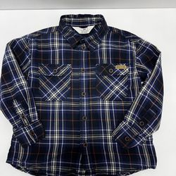 Boys H&M Size 4/5T blue plaid button up shirt.  Shipping next business day!