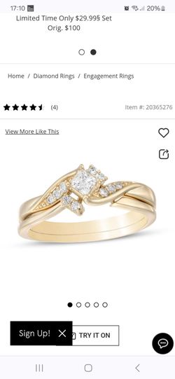 1/4 CT. T.W. Princess-Cut Diamond Bridal Set in 10K White Gold