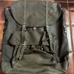 VINTAGE SWISS RUBBERIZED RUCKSACK BACKPACK w/LEATHER